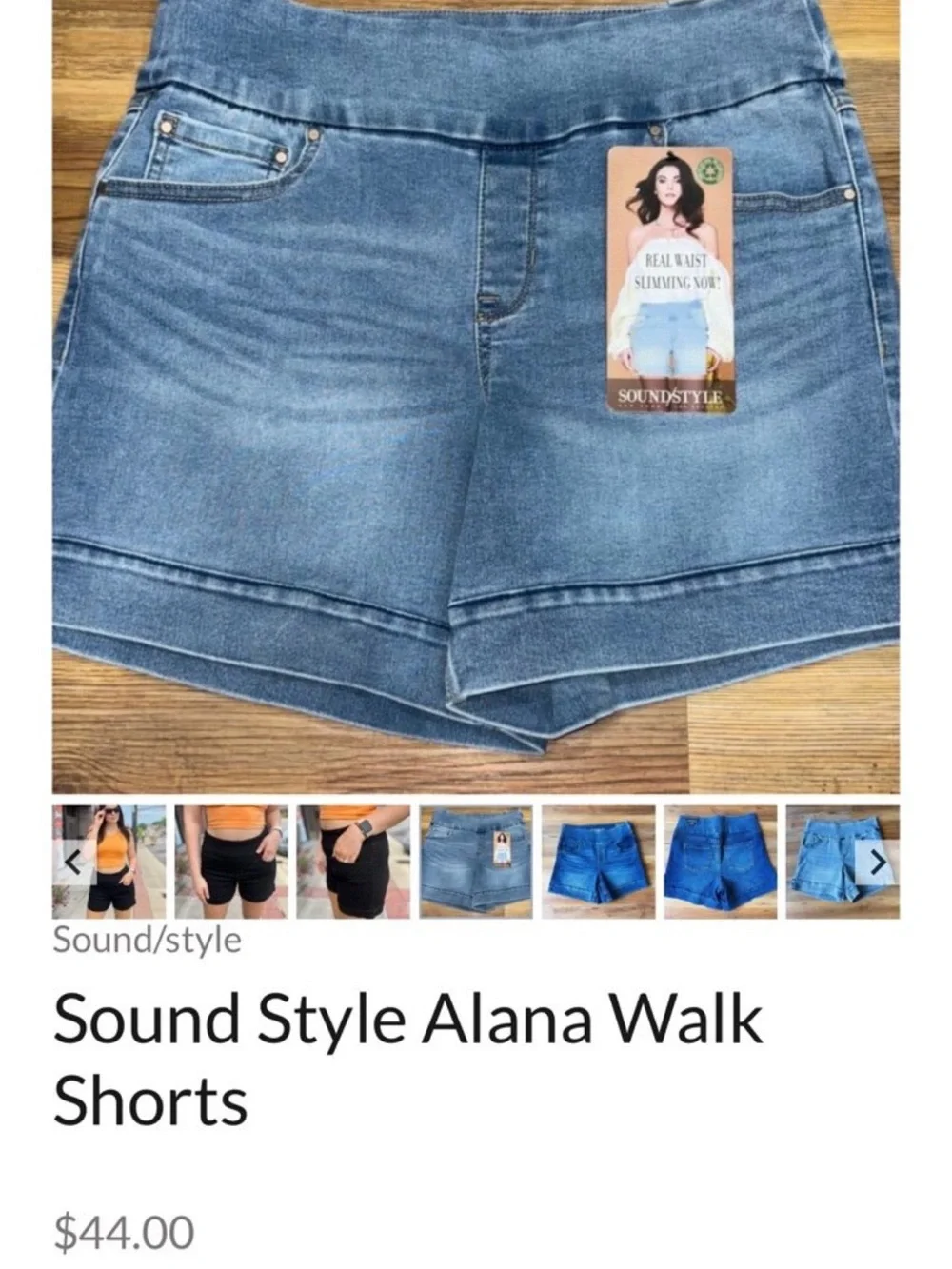 Sound/Style Dark Indigo High-Rise Women's Stretch Denim Shorts